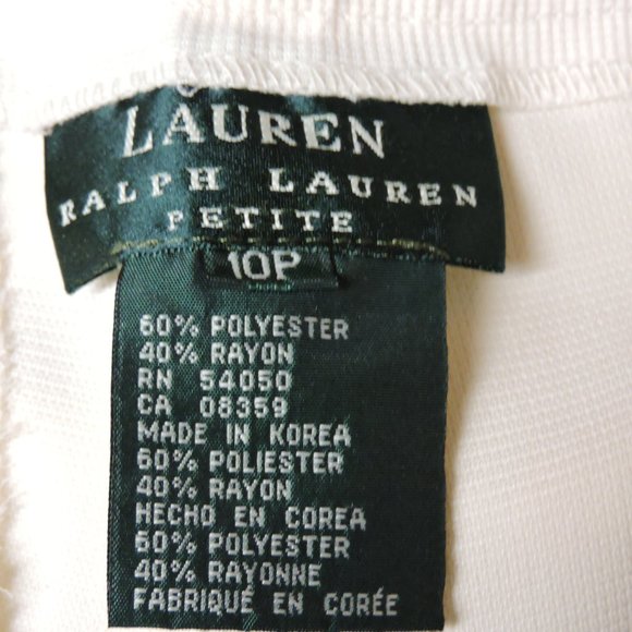 RALPH LAUREN, woman's petite slacks, sz 10P white - Picture 12 of 12